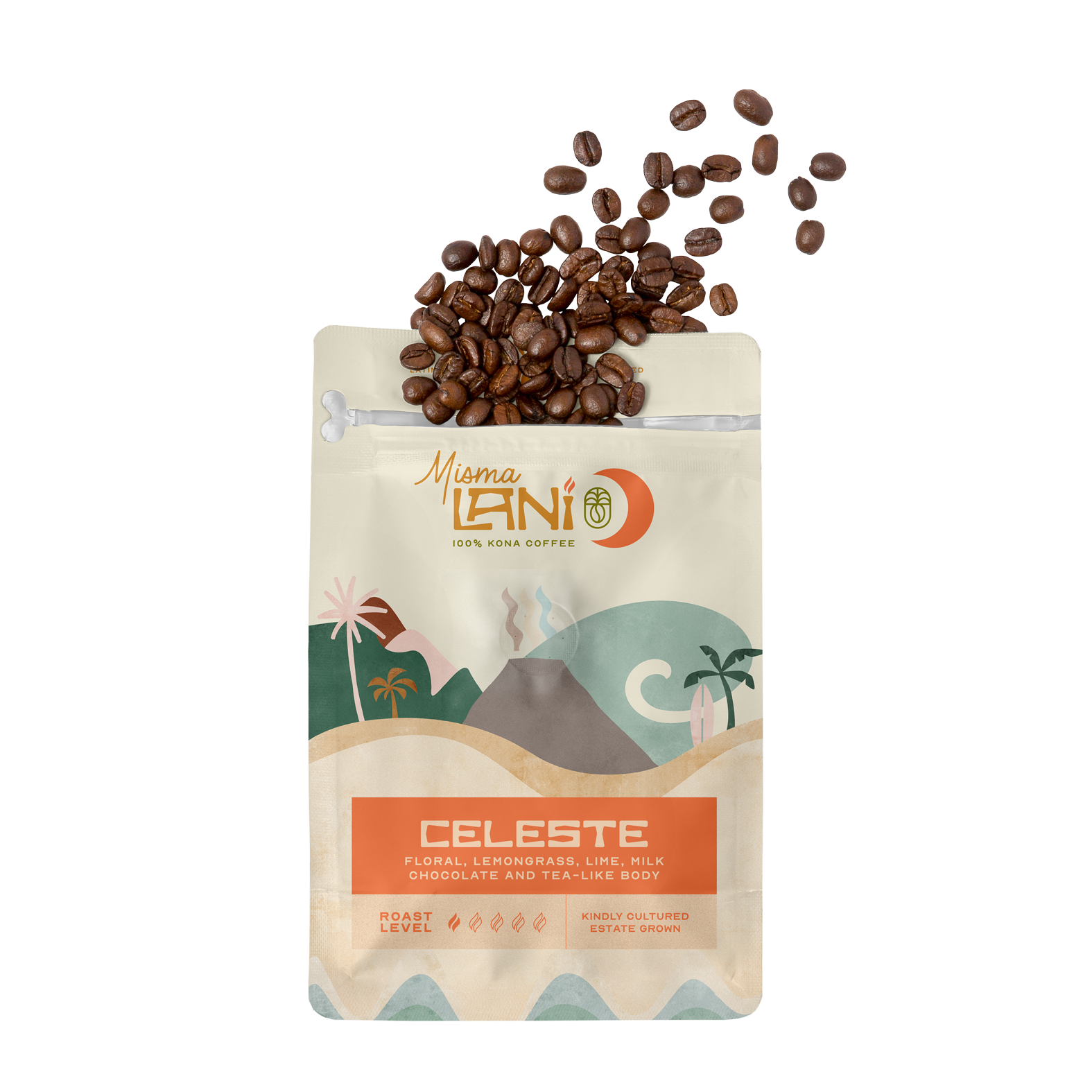 Celeste Light Roast Coffee – High Caffeine, Washed Processed Kona Blend